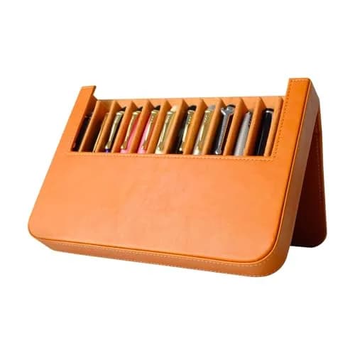 MIVLXLX 12 Slot Fountain Pen Case, Handmade Magnetic, Christmas Gift (brown) | Organizer for Fountain Pens thumbnail 8