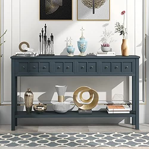 Brisca Console Table 60" Long with 2 Sizes of Drawers | Rustic Entryway Design thumbnail 2