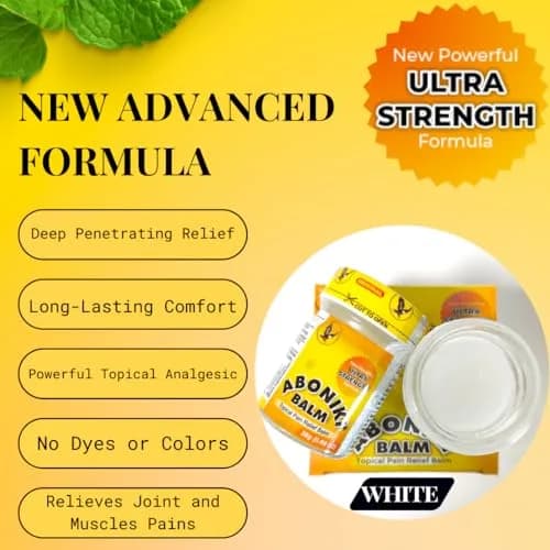 Aboniki Powerful Topical Pain Relief Balm with Natural Ingredients | Fast-Acting Soothing Relief for Joint Pain, Muscle Pain, Soreness, Cramps | 2 Glass Jars, White Formula (50g Total) thumbnail 4