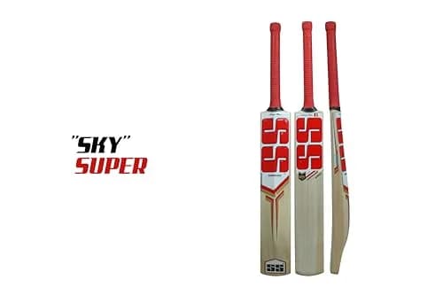 SS Sunridges Sky Super Premium Cricket Kashmir Willow Leather Ball Cricket Bat - Adult Size - Short Handle (Bat Cover Included) thumbnail 2