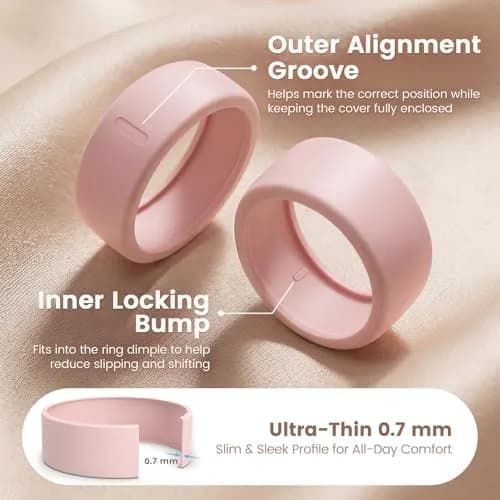 BandSmith Silicone Ring Cover for Oura Ring Gen 3/4, Size S (Black+Transparent) | Protects Smart Ring During Activities thumbnail 3