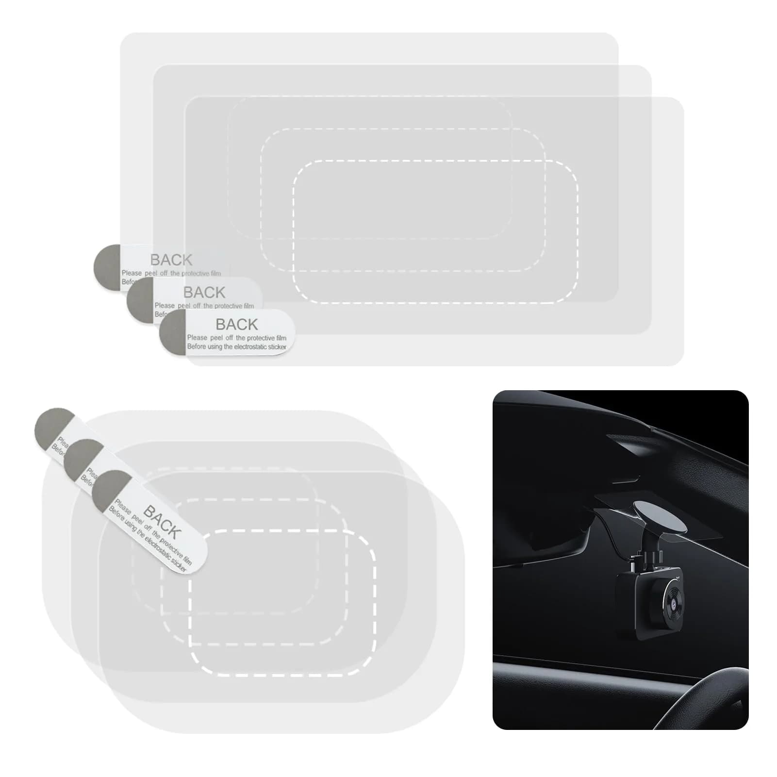 GUGUMO Dash Cam Windshield Sticker Kit, Transparent Film Applicator for On-Dash Cameras | Pack of 6 - main product image