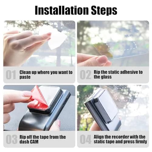 GUGUMO Dash Cam Windshield Sticker Kit, Transparent Film Applicator for On-Dash Cameras | Pack of 6 thumbnail 5