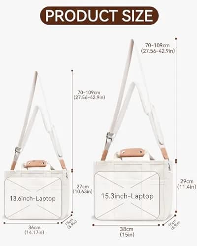 ABOUME Canvas Tote Bag with Multi-Pocket Large Capacity | Multi-Function Women’s Handbag thumbnail 5