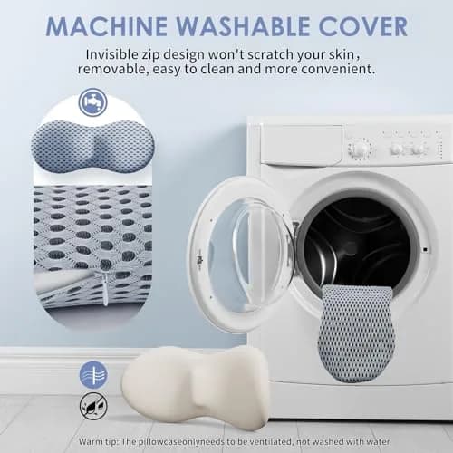kasney Lumbar Support Pillow for Office Chair | Memory Foam Back Support, Gray, Large thumbnail 7