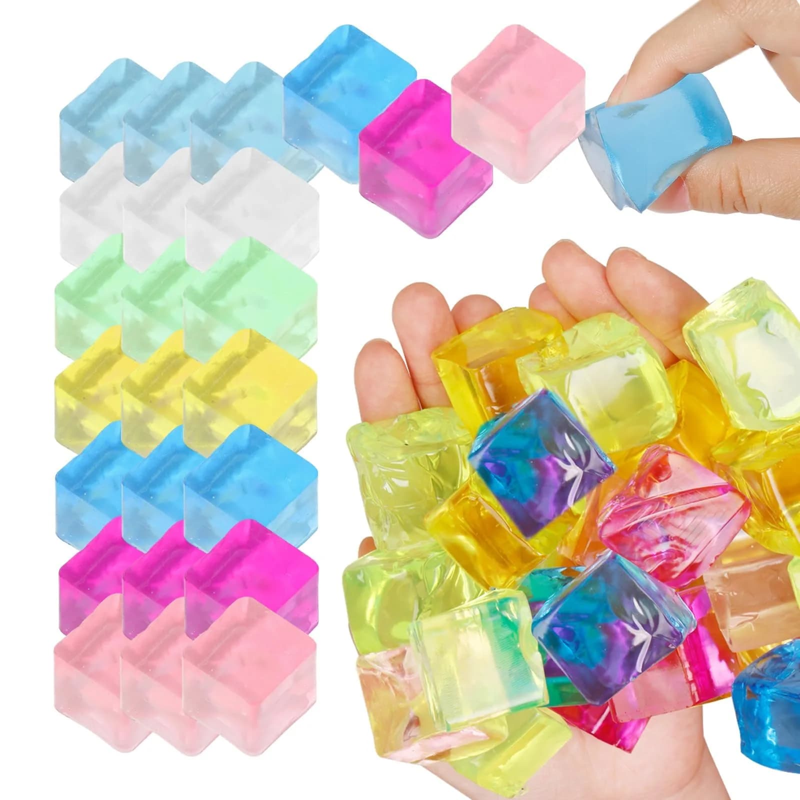 Sketsia Sensory Toys 24 Pcs Cube Squishy Fidget Stress Toys for Adults Kids | Stress Relief & Autism Aid