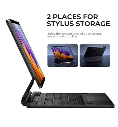 Dexnor Keyboard Case for Samsung Galaxy Tab S10 Lite/S10 FE/S9 FE 10.9"/S9 11" | Magnetic Floating Stand & Multi-Touch Trackpad thumbnail 6