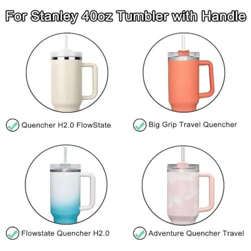 Tazanma Black 40oz Tumbler Lid Replacement | Spill-Proof & Splash-Resistant for Stanley Quencher 2.0 Cups thumbnail 4