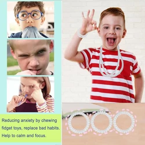 Olugu Clear Coil Chew Necklaces & Bracelets 12 Pcs | Sensory Chewy Jewelry for Kids & Adults thumbnail 6