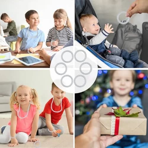 Olugu Clear Coil Chew Necklaces & Bracelets 12 Pcs | Sensory Chewy Jewelry for Kids & Adults thumbnail 7