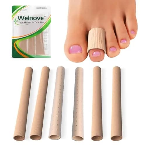 Welnove Toe Tubes Sleeves Protectors 6 Pack | Pain Relief & Comfort for Toes thumbnail 1