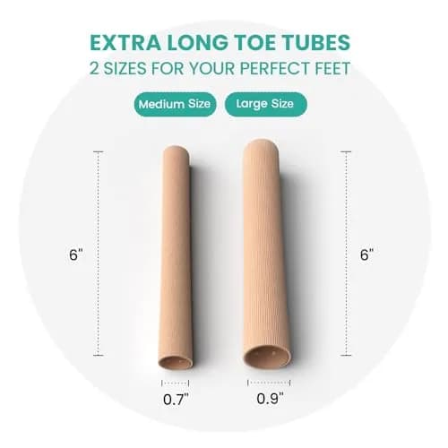 Welnove Toe Tubes Sleeves Protectors 6 Pack | Pain Relief & Comfort for Toes thumbnail 3