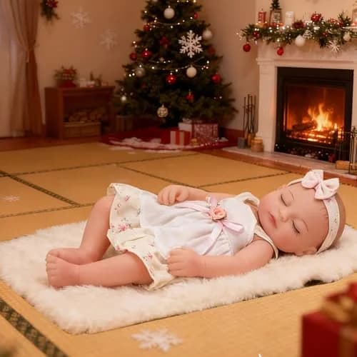 JRLCGYP Realistic Reborn Baby Girl Doll 10 Inches (25.4 cm) with Flower Dress | Soft Vinyl, Lifelike Newborn Look, Ideal Birthday Gift for Kids 3+ thumbnail 1