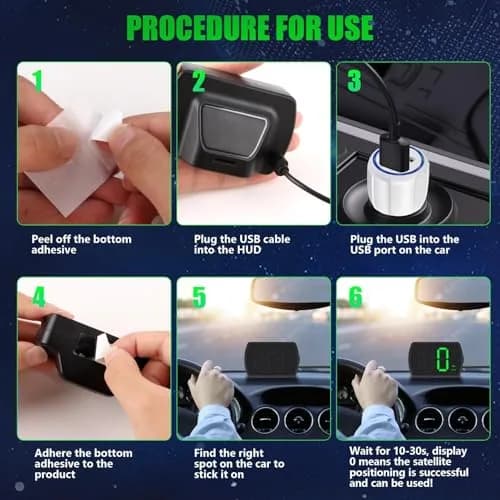 GUGUMO GPS Digital Speedometer for Car | Accurate GPS Speed Readings, Universal Fit, Energy Efficient thumbnail 4