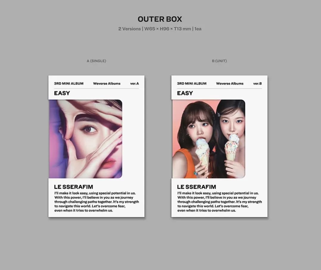 DREAMUS LE SSERAFIM EASY 3rd Mini Album Weverse Albums Ver (A) 20 Cards | K-Pop Collectible - view 3