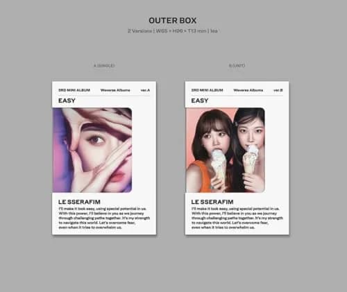 DREAMUS LE SSERAFIM EASY 3rd Mini Album Weverse Albums Ver (A) 20 Cards | K-Pop Collectible thumbnail 3