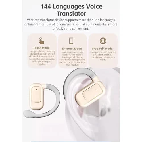 Yoidesu BL02 Translator Earbuds with Digital Display, BT 5.3, 144 Languages Voice Translator Device, Noise Cancellation, HiFi Stereo Earbuds (Black) thumbnail 5
