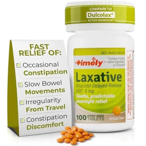 TIME-Cap Labs Stimulant Laxative Bisacodyl 5mg | Enteric-Coated for Gentle Relief, 100 Tablets thumbnail 1