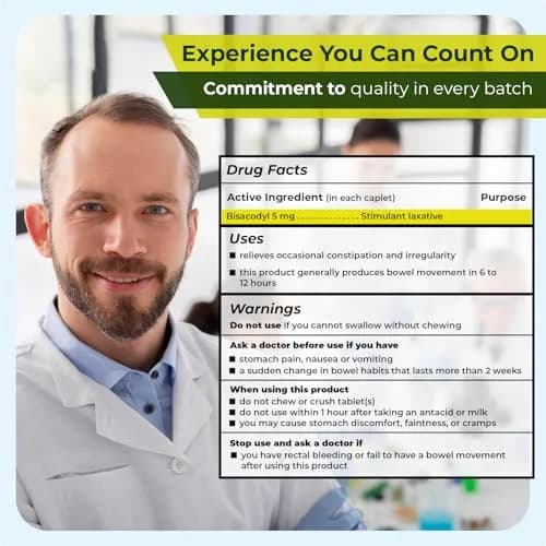 TIME-Cap Labs Stimulant Laxative Bisacodyl 5mg | Enteric-Coated for Gentle Relief, 100 Tablets thumbnail 9