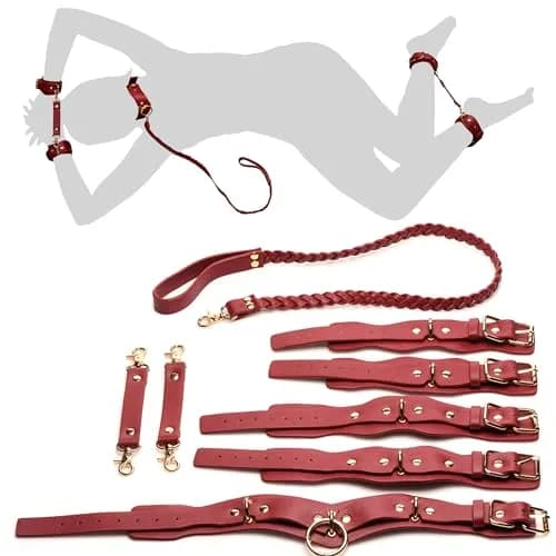 XR PLAY HARD. Lover's Restraints Set for Men, Women & Couples | Adjustable Vegan Leather Bondage Gear thumbnail 1