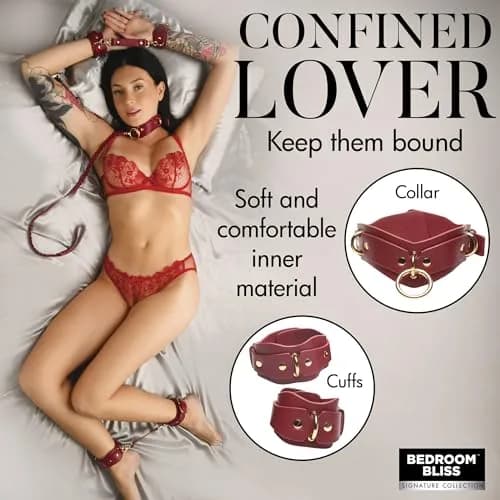 XR PLAY HARD. Lover's Restraints Set for Men, Women & Couples | Adjustable Vegan Leather Bondage Gear thumbnail 4