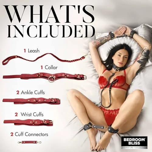 XR PLAY HARD. Lover's Restraints Set for Men, Women & Couples | Adjustable Vegan Leather Bondage Gear thumbnail 5