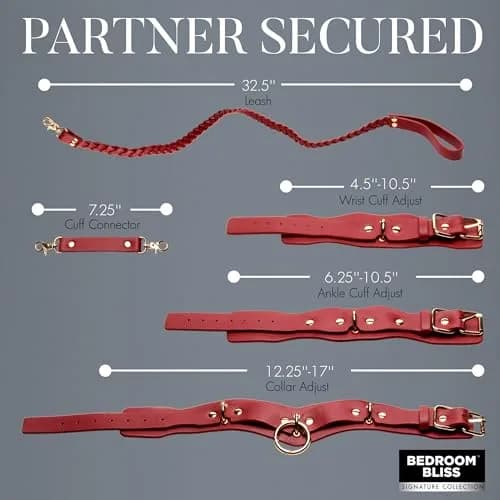 XR PLAY HARD. Lover's Restraints Set for Men, Women & Couples | Adjustable Vegan Leather Bondage Gear thumbnail 3