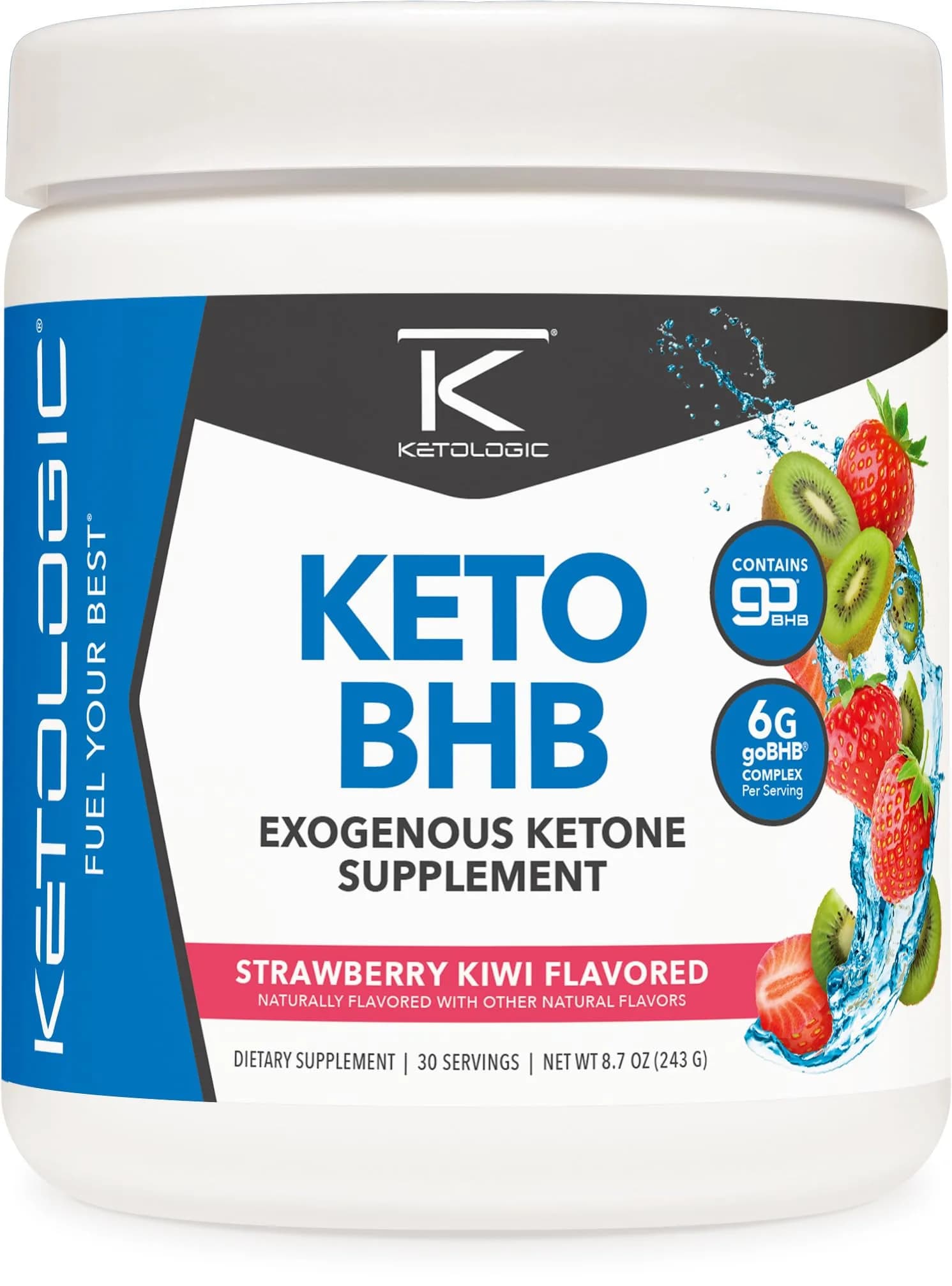 Ketologic Keto BHB (Strawberry Kiwi) 30 Servings | Keto Salts for Metabolic Support