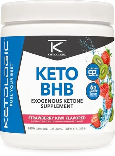 Ketologic Keto BHB (Strawberry Kiwi) 30 Servings | Keto Salts for Metabolic Support thumbnail 1