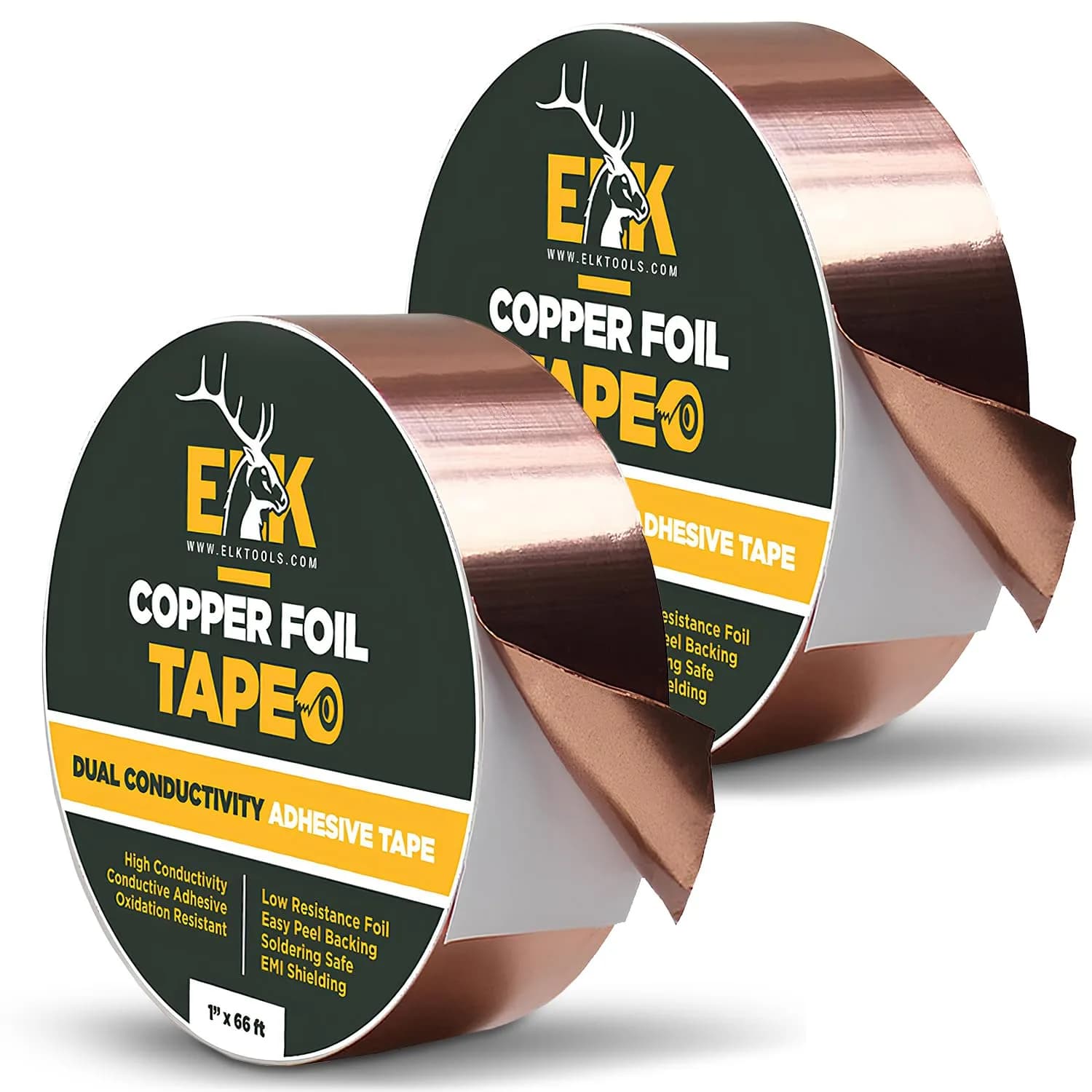 ELK Copper Foil Tape 2 Pack - 1 inch x 66 ft (16.76 cm x 20.12 m) | Conductive Adhesive for Electronics, Crafts, Repairs - view 9