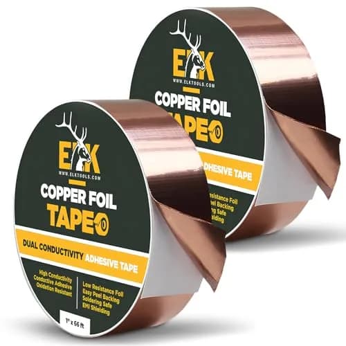 ELK Copper Foil Tape 2 Pack - 1 inch x 66 ft (16.76 cm x 20.12 m) | Conductive Adhesive for Electronics, Crafts, Repairs thumbnail 9