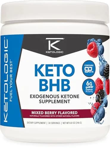 Ketologic Keto BHB (Mixed Berry) 8.8oz | Supports Ketosis & Mental Clarity thumbnail 1