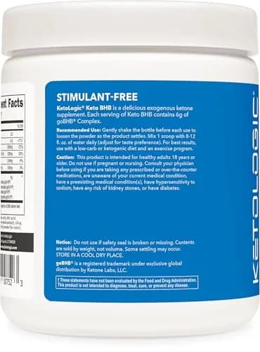 Ketologic Keto BHB (Mixed Berry) 8.8oz | Supports Ketosis & Mental Clarity thumbnail 3