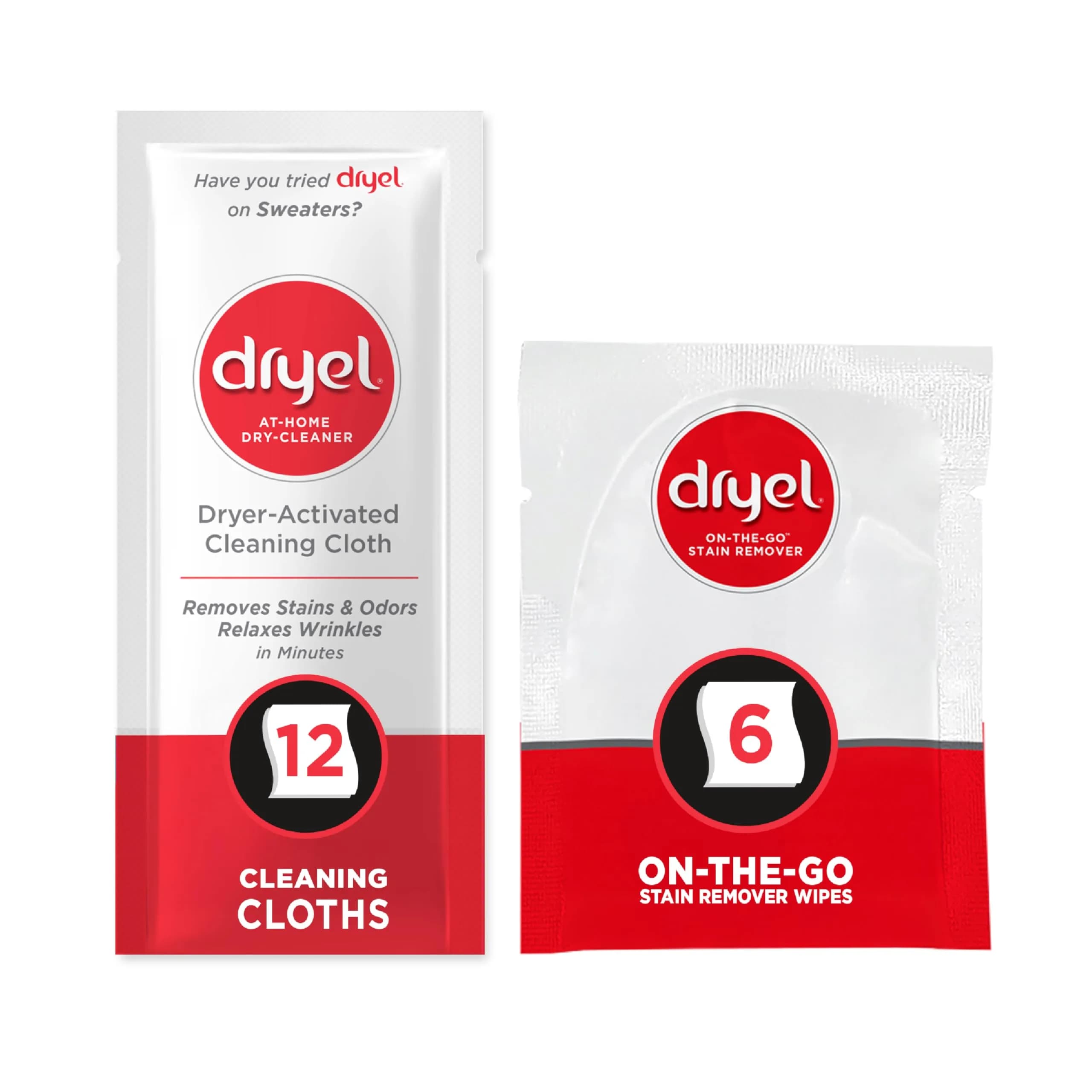 Dryel At-Home Dry Cleaner & Stain Remover, 12 Loads | Gentle Fabric Care & Odor Removal - main product image