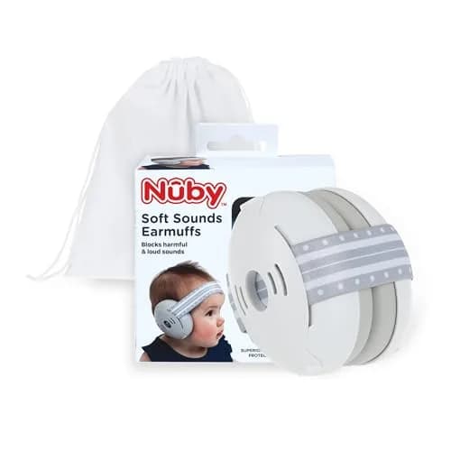 Nuby Baby Earmuffs White | Soft Noise Protection for Babies (70-120 chars) thumbnail 1