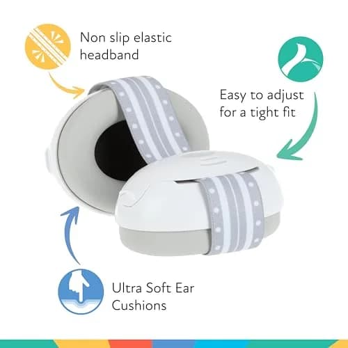 Nuby Baby Earmuffs White | Soft Noise Protection for Babies (70-120 chars) thumbnail 2