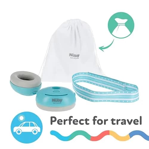Nuby Baby Earmuffs for 1+ Years, Blue, 21dB Noise Reduction | Travel Bag Included thumbnail 3