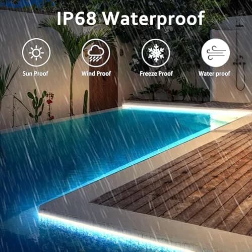 echosari 32.8ft Solar LED Strip Lights Outdoor Waterproof with Remote, Cool White (10m, 200 LEDs) thumbnail 3