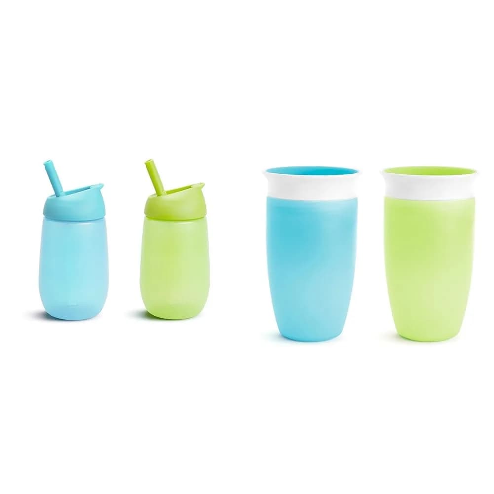 Munchkin Simple Clean & Miracle 360 Toddler Sippy Cups 10oz (2-Pack) | Spill-Proof & Easy-Clean Straw Design — 2-Pack