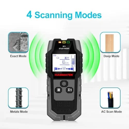 HANMATEK 5-in-1 Stud Finder Wall Scanner with HD LCD Display & Positioning Hole | 12cm (4.7 inch) Ferrous Metal Scan thumbnail 4