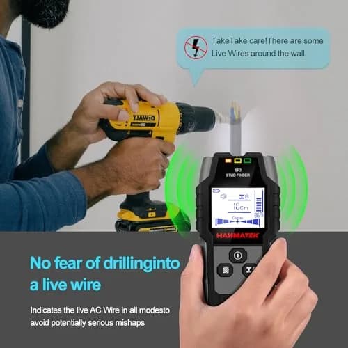 HANMATEK 5-in-1 Stud Finder Wall Scanner with HD LCD Display & Positioning Hole | 12cm (4.7 inch) Ferrous Metal Scan thumbnail 5