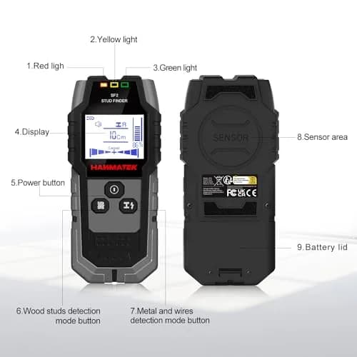 HANMATEK 5-in-1 Stud Finder Wall Scanner with HD LCD Display & Positioning Hole | 12cm (4.7 inch) Ferrous Metal Scan thumbnail 2