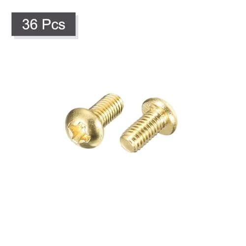 uxcell M3x5mm Brass Machine Screws Phillips Pan Head Fastener Bolts 36 Pcs thumbnail 3