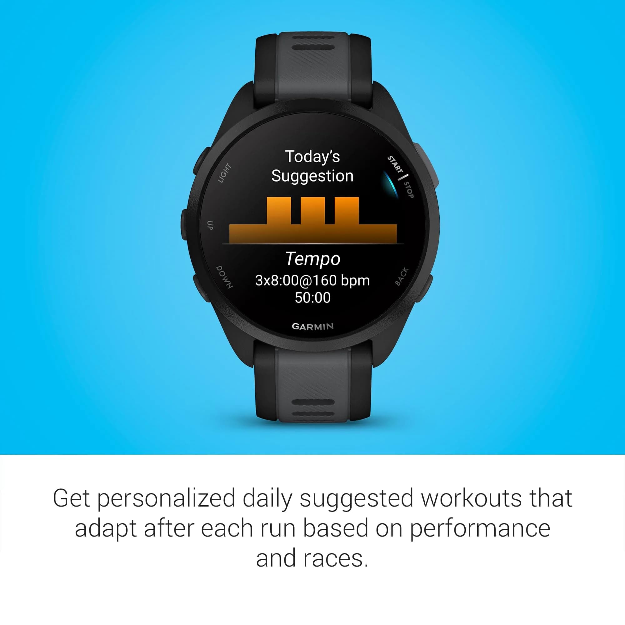 Garmin Forerunner® 165 Running Smartwatch 43mm Black | AMOLED Touchscreen with GPS & Daily Workouts - view 6