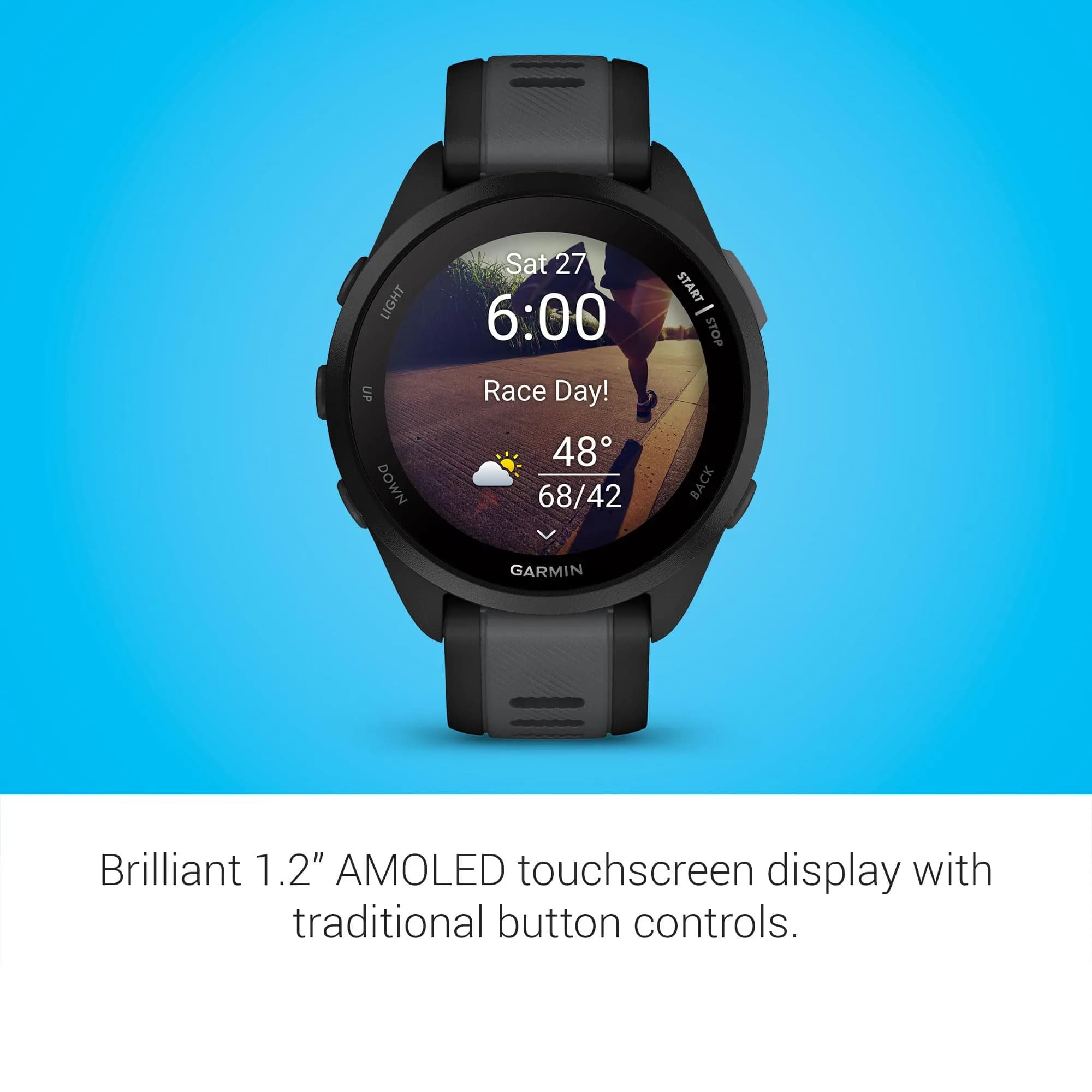 Garmin Forerunner® 165 Standard 43mm Black Running Smartwatch with GPS & Music Storage - view 3
