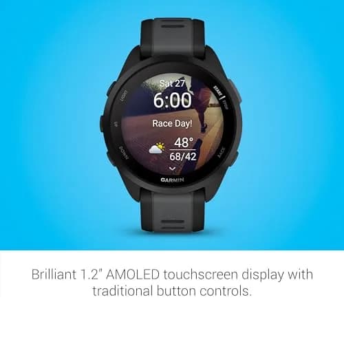 Garmin Forerunner® 165 Running Smartwatch 43mm Black | AMOLED Touchscreen with GPS & Daily Workouts thumbnail 3