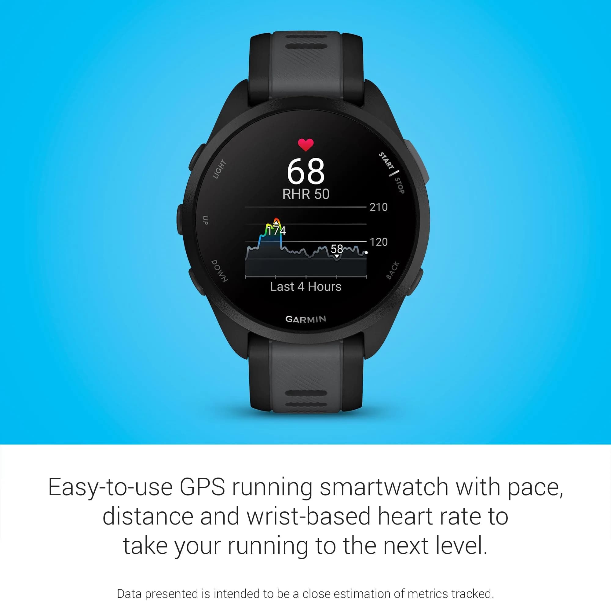 Garmin Forerunner® 165 Standard 43mm Black Running Smartwatch with GPS & Music Storage - view 4