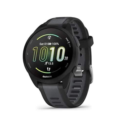 Garmin Forerunner® 165 Music Running Smartwatch 43mm Turquoise | AMOLED Touchscreen with GPS & Music Storage — Black / Standard