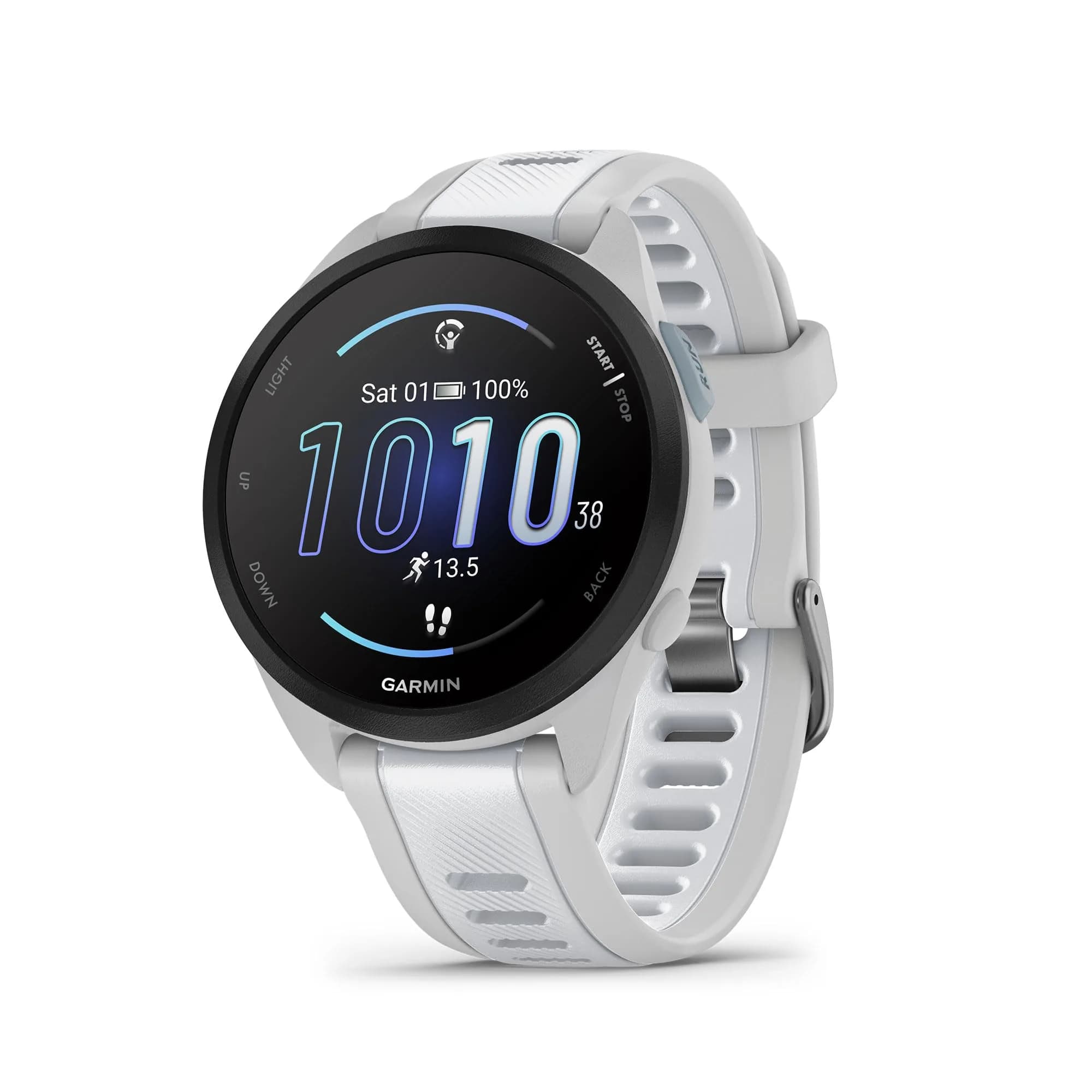 Garmin Forerunner® 165 Standard Smartwatch 43mm Whitestone | AMOLED GPS Running Watch - main product image