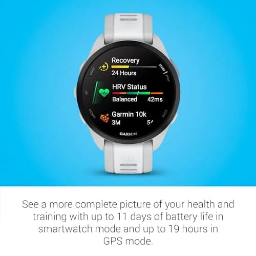 Garmin Forerunner® 165 Running Smartwatch 43mm Whitestone | AMOLED Touchscreen GPS thumbnail 5